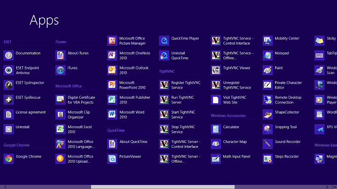 Windows 8 All Apps and a big mess